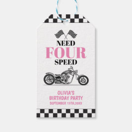 Vierter Geburtstag: Need Four Speed Pink Heavy Bik Geschenkanhänger