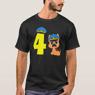 Vierter Geburtstag Polizeihund T-Shirt