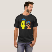 Vierter Geburtstag Polizeihund T-Shirt (Vorne ganz)