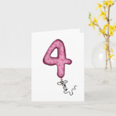 Vierter Geburtstagskarte Karte (Gelbe Blume)