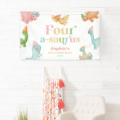 Vierter Geburtstagspartei A-Saurus Dinosaur Banner (Insitu)