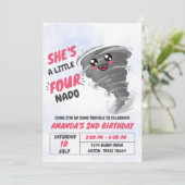 Vierter Geburtstagsparty von Nado Tornado Einladung (Stehend Vorderseite)