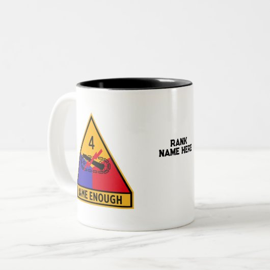 Vierter gepanzerte Abteilung "Name Enough" Zweifarbige Tasse (Vorderseite Links)