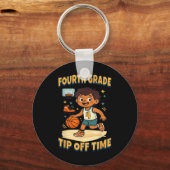 Vierter Grad Basketball Tipp Off Game Day Vibes Schlüsselanhänger (Vorderseite)