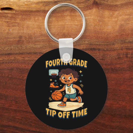 Vierter Grad Basketball Tipp Off Game Day Vibes Schlüsselanhänger (Vorderseite)
