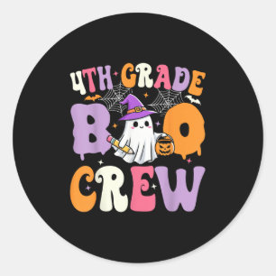 Vierter Grad Boo Crew Spooky Vierter Halloween T Runder Aufkleber
