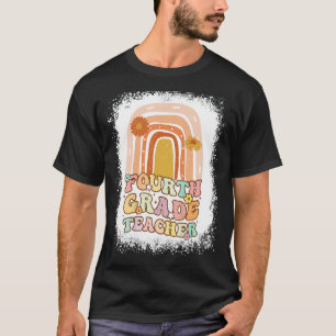 Vierter Grad Lehrer Retro Groovy Leopard 4. Grad T-Shirt