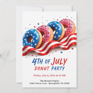 Vierter-Juli-Donut-Party - Patriotische Donuts Einladung