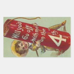Vierter Juli, geh mit mir Rechteckiger Aufkleber