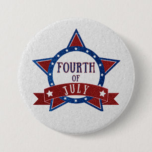 Vierter Juli Glitter Button