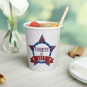 Vierter Juli Glitter Pappbecher