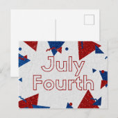 Vierter Juli Glitter Postkarte (Vorne/Hinten)