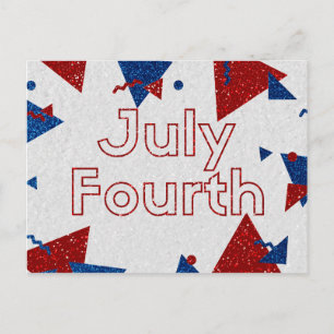 Vierter Juli Glitter Postkarte