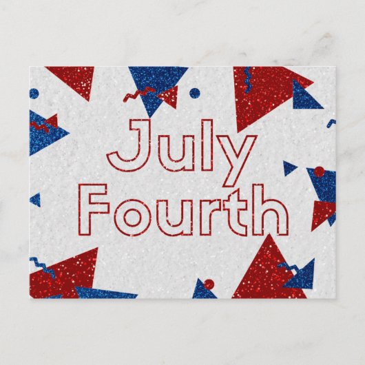 Vierter Juli Glitter Postkarte (Vorderseite)