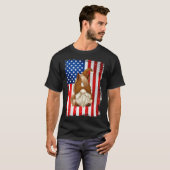 Vierter Juli Gnom Grafik Patriotisches Pferd Ameri T-Shirt (Vorne ganz)
