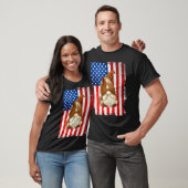 Vierter Juli Gnom Grafik Patriotisches Pferd Ameri T-Shirt (Unisex)