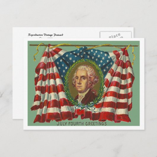 Vierter Juli-Grüße - Washington Postkarte (Vorne/Hinten)