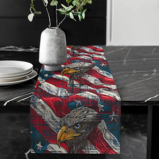Vierter Juli Läufer Adler & Flagge Wohnakzent