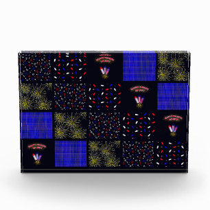 Vierter Juli-Patchwork-Muster - 4. Juli Fotoblock