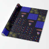 Vierter Juli-Patchwork-Muster - 4. Juli Geschenkpapier (Ungerollt)