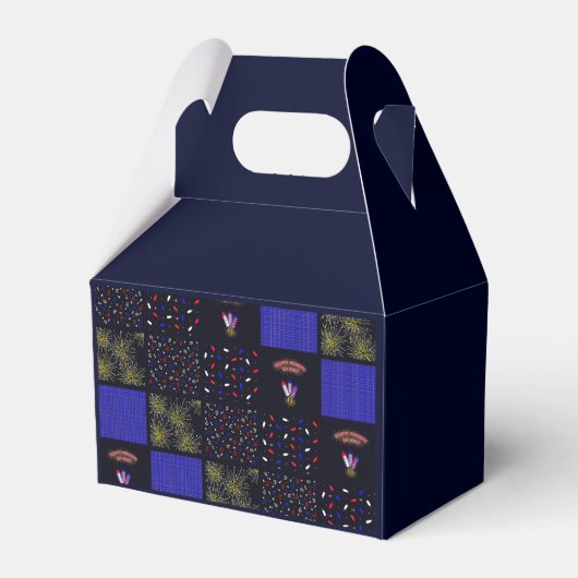 Vierter Juli-Patchwork-Muster - 4. Juli Geschenkschachtel (Vorderseite)