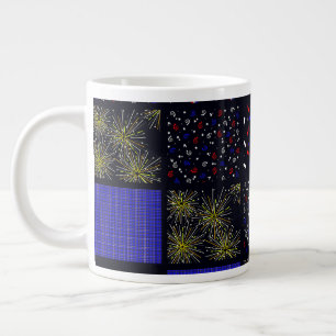 Vierter Juli-Patchwork-Muster - 4. Juli Jumbo-Tasse