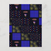Vierter Juli-Patchwork-Muster - 4. Juli Postkarte (Vorderseite)