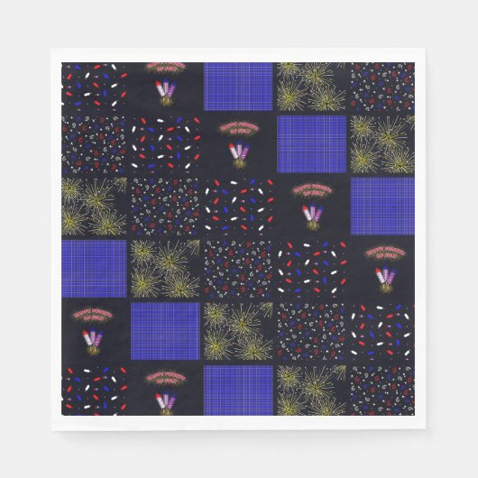 Vierter Juli-Patchwork-Muster - 4. Juli Serviette (Vorderseite)