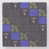 Vierter Juli-Patchwork-Muster - 4. Juli Steinuntersetzer (Vorderseite)