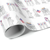 Vierter Juli Vierte Patriotische New York City NYC Geschenkpapier (Rolleneckpunkt)