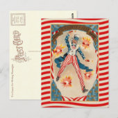 Vierter Juli Vintage Uncle Sam Postkarte (Vorne/Hinten)