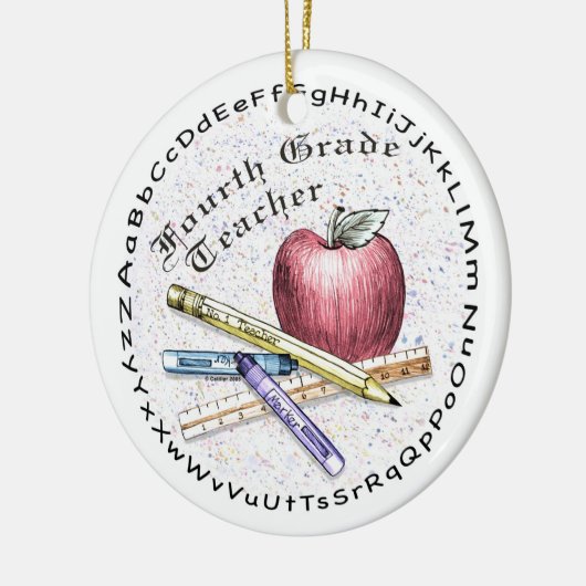 Vierter Lehrer Keramik Ornament (Links)