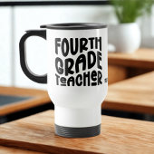 Vierter Lehrer | Minimalistischer Schwarzer Text Reisebecher