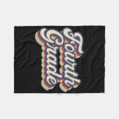 Vierter Lehrer Retro Vintag 4. Klasse Lehrer Fleecedecke (Vorderseite (Horizontal))