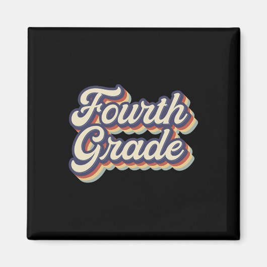 Vierter Lehrer Retro Vintag 4. Klasse Lehrer Magnet (Vorne)