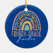 Vierter Lehrer Unterricht 4. Klasse Boho Rainbow Keramik Ornament (Hinten)