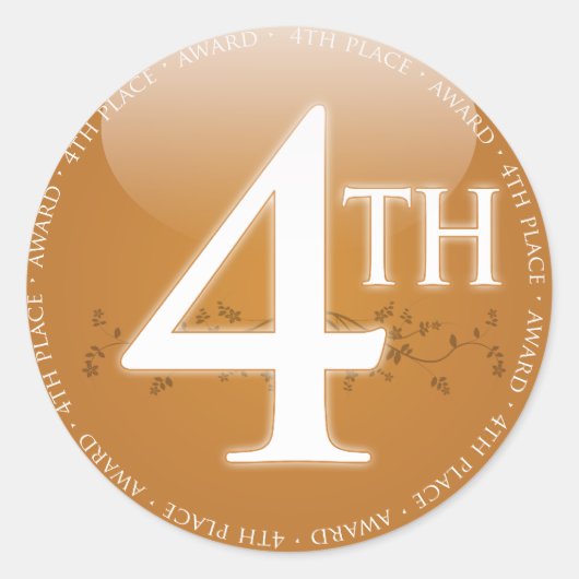 Vierter Platz (4. Preis) Runder Aufkleber (Vorderseite)