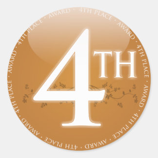 Vierter Platz (4. Preis) Runder Aufkleber
