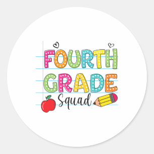 Vierter Platz-Byck zur Schule Squad Teacher St. Runder Aufkleber