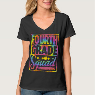 Vierter Platz-Gefärbte Krawatte zurück zur Schule T-Shirt