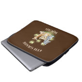 Vierter Platz Neon Wilder Zoo Zurück zur Schule Laptopschutzhülle (Vorne Knopf)