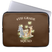 Vierter Platz Neon Wilder Zoo Zurück zur Schule Laptopschutzhülle (Vorderseite)