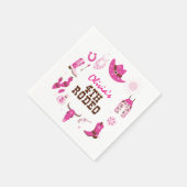 Vierter Rodeo Pink Western Cowboy 4. Geburtstag Serviette (Ecke)
