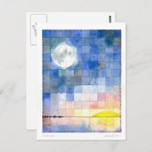 Vierter Tag (7 Tage Erstellung) Postkarte (Vorne/Hinten)