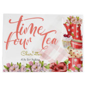Vierter Tee, Teeblume Geburtstag Große Geschenktüte (Rückseite)