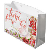 Vierter Tee, Teeblume Geburtstag Große Geschenktüte (Rückseite Schrägansicht)