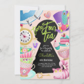 Vierter Tee, vierter Geburtstag Einladung (Vorderseite)