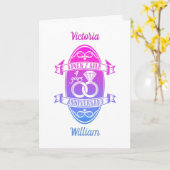 Vierter vierter Hochzeitstag Leinenseide Karte (Gelbe Blume)