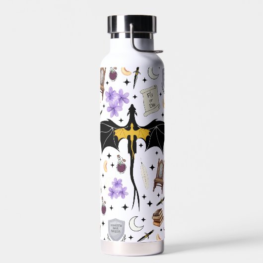 Viertes Flügel Romantasy Buch Geschenk Thermobeche Trinkflasche (Links)
