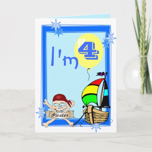 Viertes Geburtstag Karte (Vorderseite)